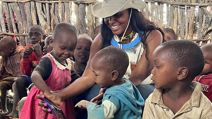 Keatrice during her Kwest trip in Tanzania