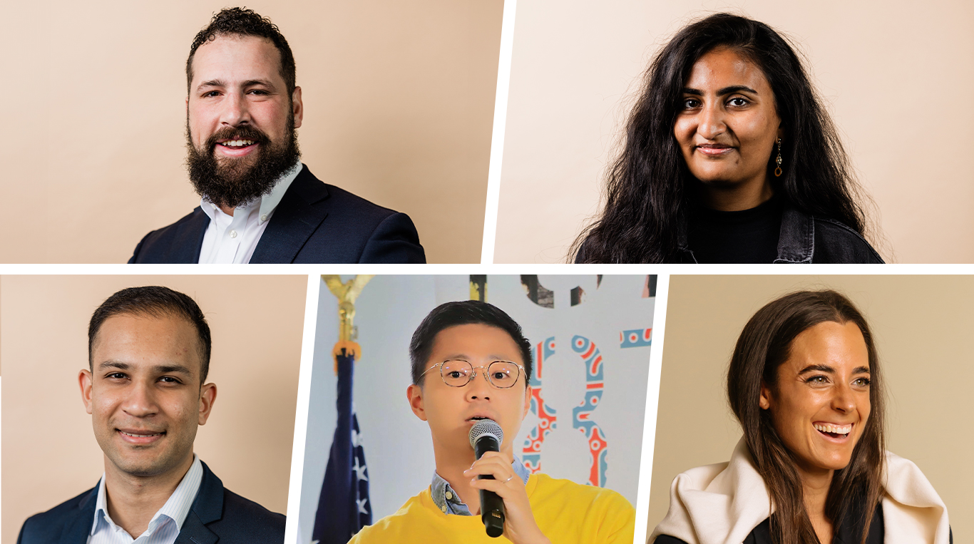 A few members of the 2024-2025 cohort Pratap Chowdhury, Yutaro Nishiyama, Neha Mehta, Jacob Stewart and Mary Kate Vanecko