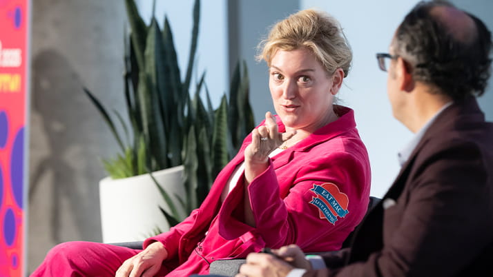 food-industry entrepreneur Jen Zeszut sharing how design plays a role in Goodles, a company she co-founded.