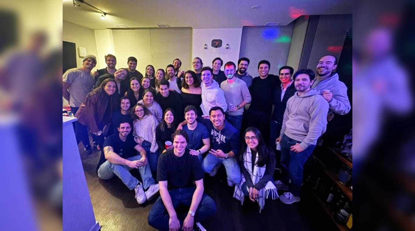 A group of MBA students hanging out in an apartment