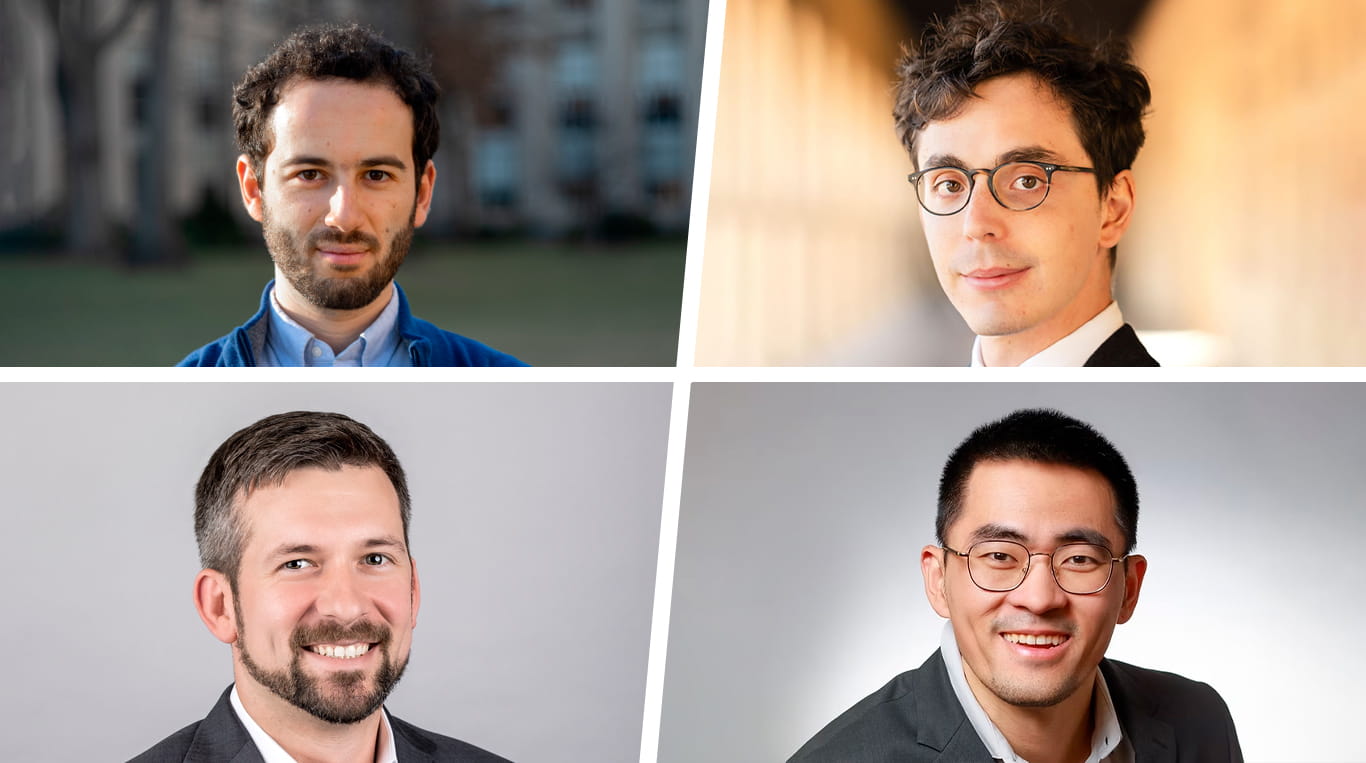 Four men with dark hair, wearing blazers