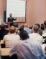 Mohan Sawhney addresses the audience at the Digital Frontier Conference.