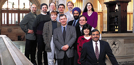 From back (L to R): Robert Kozinets, Daniel Spulber, Keith Murnighan, Leigh Thompson; Edward Zajac, Scott Schaefer, Karen Cates, Mohanbir Sawhney; David Besanko, Shane Greenstein; Sonia Marciano, and Dean Dipak Jain.