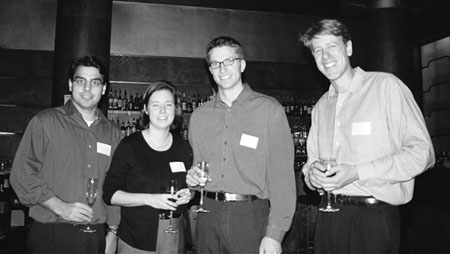 Alums at the United Kingdom holiday party.