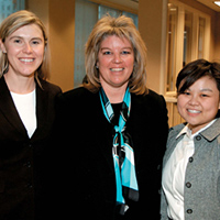 Christine Driessen with students