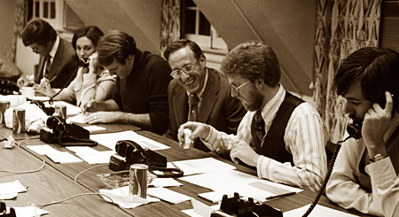 Dean Emeritus Jacobs with students in 1976