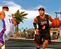 Scene from video game basketball