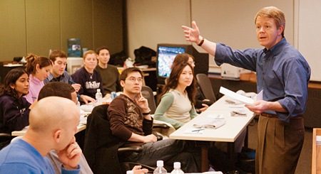 Tim Calkins with students