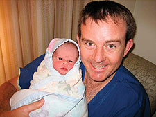 Ian Dyson '96 with son William (born Jan. 30).