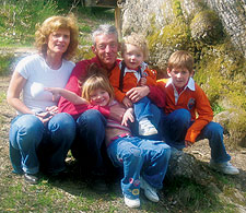 Jose Martin '96 on a recent hiking trip with wife Pilar and their three children.