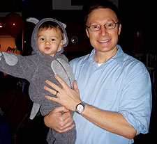 Michael Gooch-Breault '97 and son Griffin on Halloween