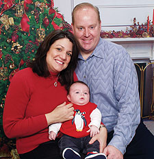 Lisa Gelsomino Hennessy '97 with her husband Mike and their son Aidan Michael