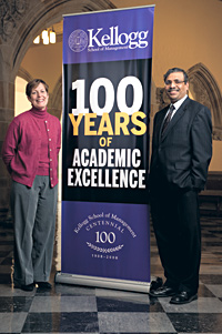 Director of Centennial Celebration Jane Rodriguez and Dean Dipak C. Jain