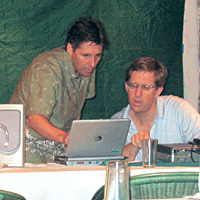 Rare CEO Brett Jenks works with Daniel Hayden in Honduras.