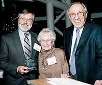 Prof. Bob Magee with Mrs. Keith DeLashmutt and Don Jacobs