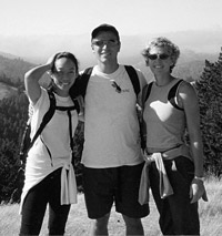 Margie Chiang '01, Craig Vercruysse TMP-00 and Rose Flynn '92 in Marin County, Calif.