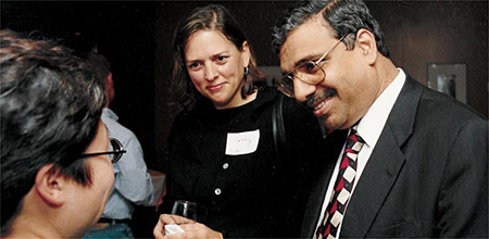 Dean Dipak Jain at a Bay Area alumni reception
