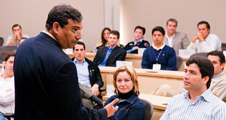 Dean Jain with EMBA students